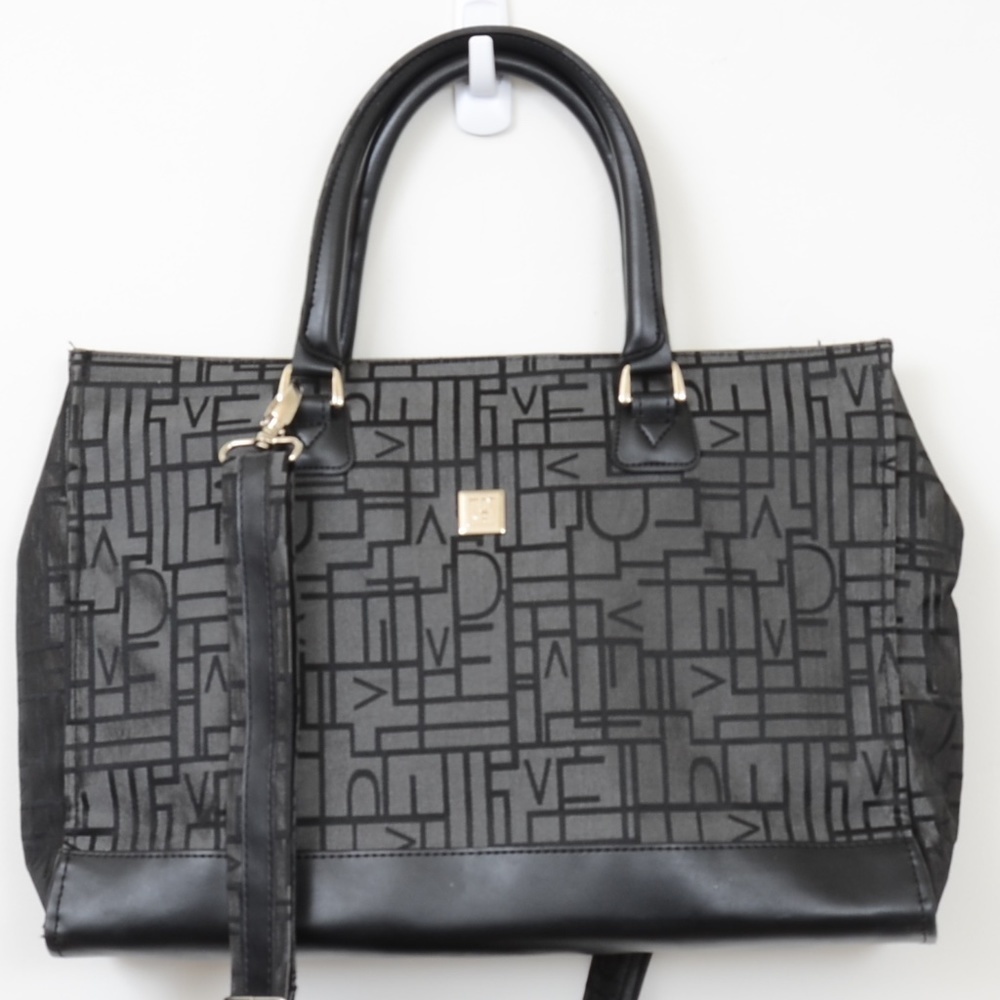 Diane Von Furstenberg DVF Logo Laptop Tote Bag Crossbody Carry On Travel Case